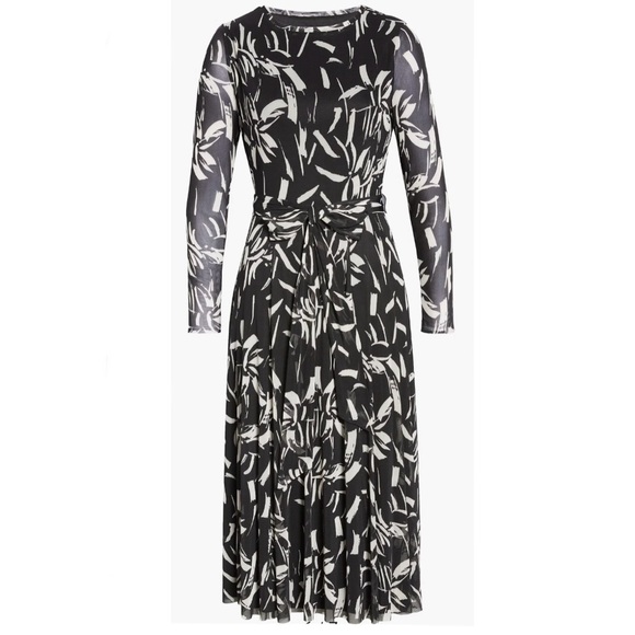 Anne Klein Abstract Print Tie Waist
Long Sleeve Mesh Midi Dress, XL - Picture 3 of 8
